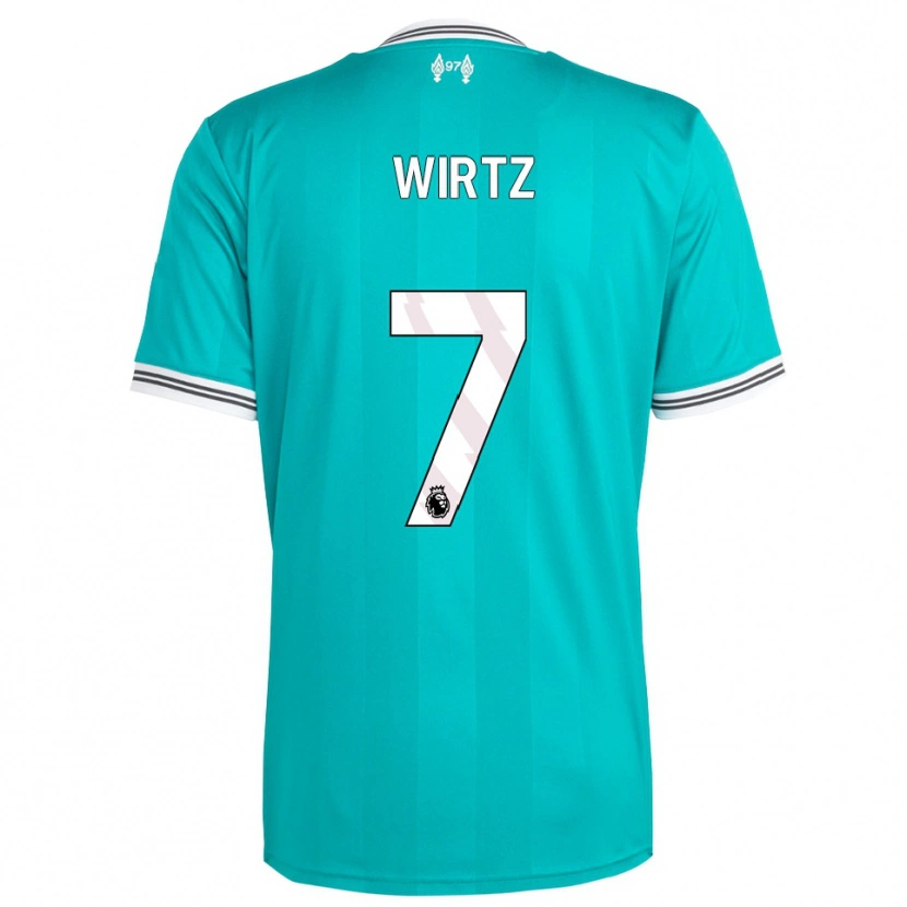 Danxen Kid Florian Wirtz #7 Green White Third Jersey 2025/26 T-Shirt