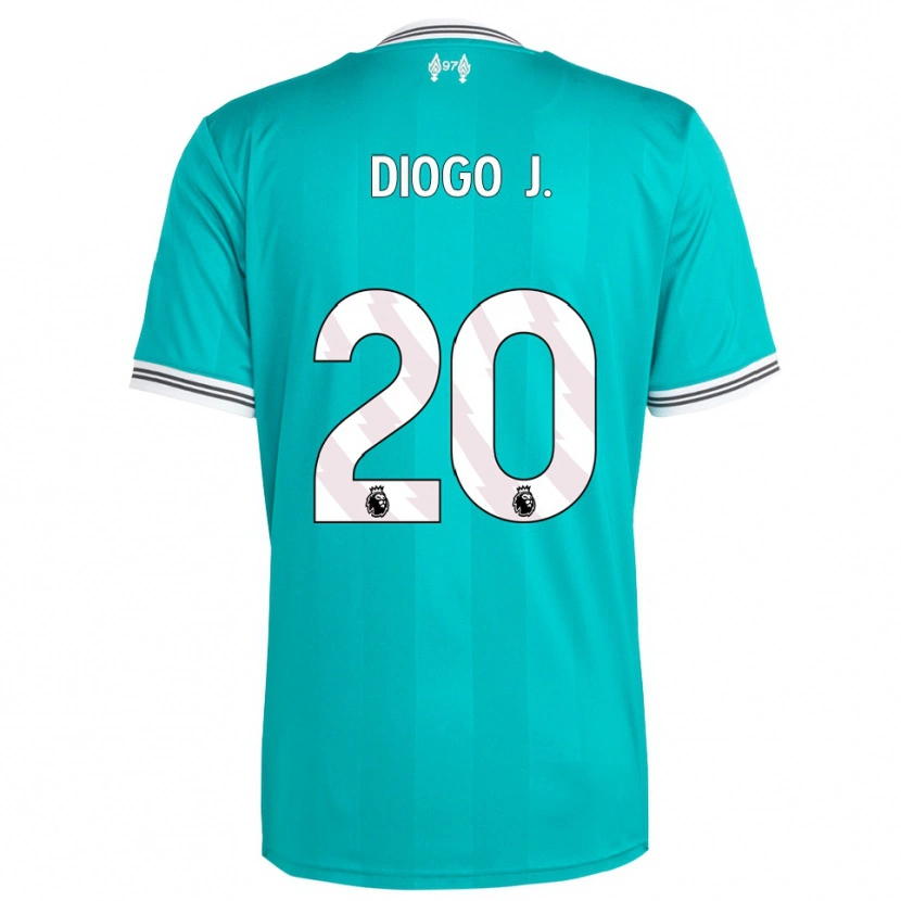 Danxen Kid Diogo Jota #20 Green White Third Jersey 2025/26 T-Shirt