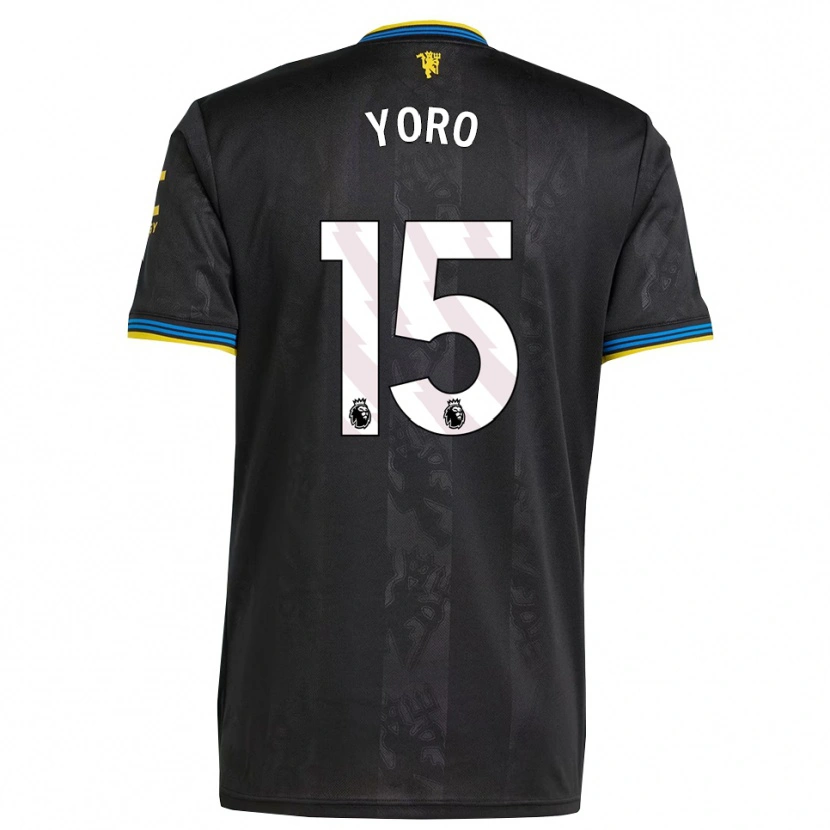 Danxen Kid Leny Yoro #15 Black Yellow Blue Third Jersey 2025/26 T-Shirt