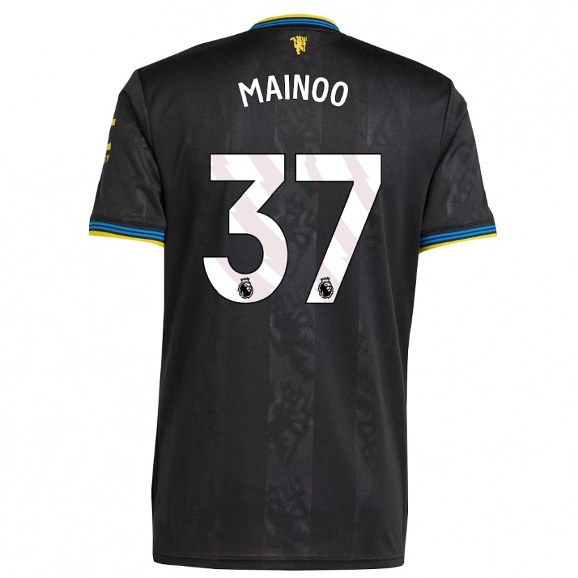Danxen Kid Kobbie Mainoo #37 Black Yellow Blue Third Jersey 2025/26 T-Shirt
