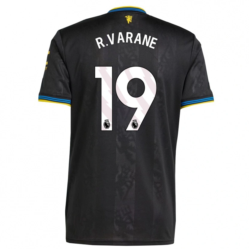 Danxen Kid Raphael Varane #19 Black Yellow Blue Third Jersey 2025/26 T-Shirt