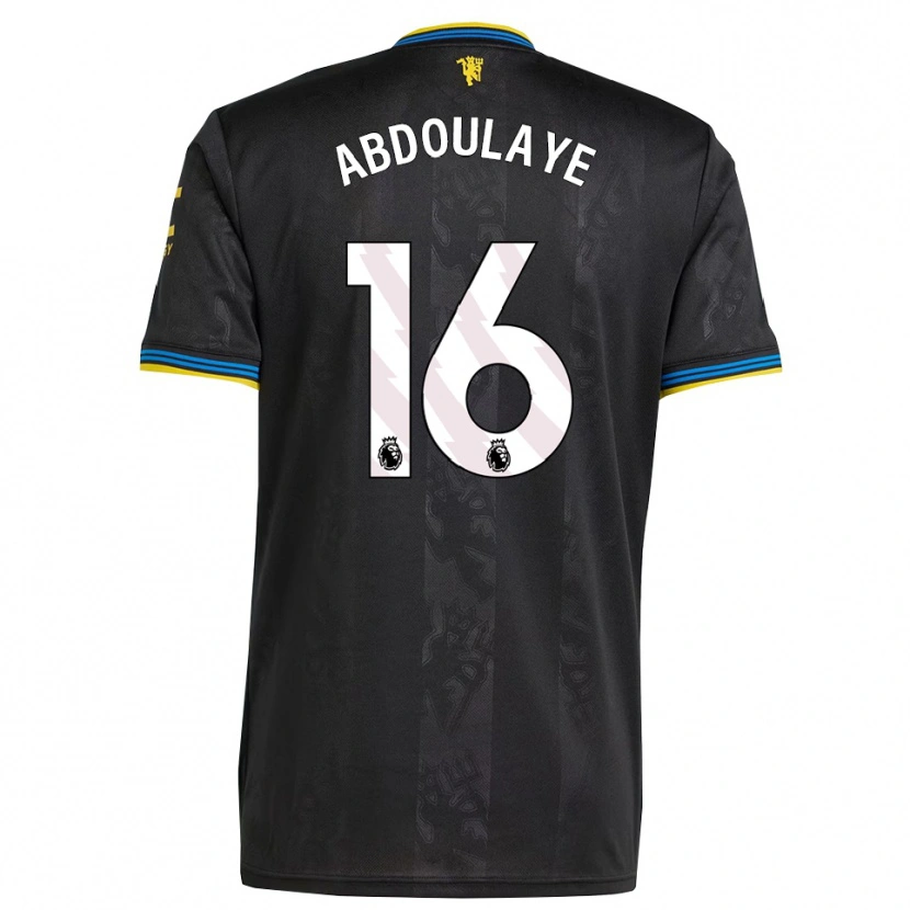 Danxen Kid Douka Abdoulaye #16 Black Yellow Blue Third Jersey 2025/26 T-Shirt