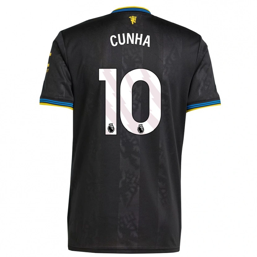 Danxen Kid Matheus Cunha #10 Black Yellow Blue Third Jersey 2025/26 T-Shirt