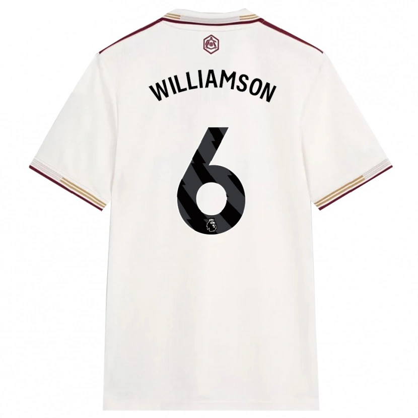 Danxen Kid Leah Williamson #6 Off White Burgundy Third Jersey 2025/26 T-Shirt