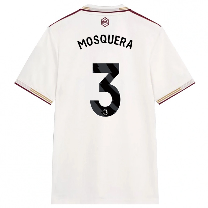Danxen Kid Cristhian Mosquera #3 Off White Burgundy Third Jersey 2025/26 T-Shirt