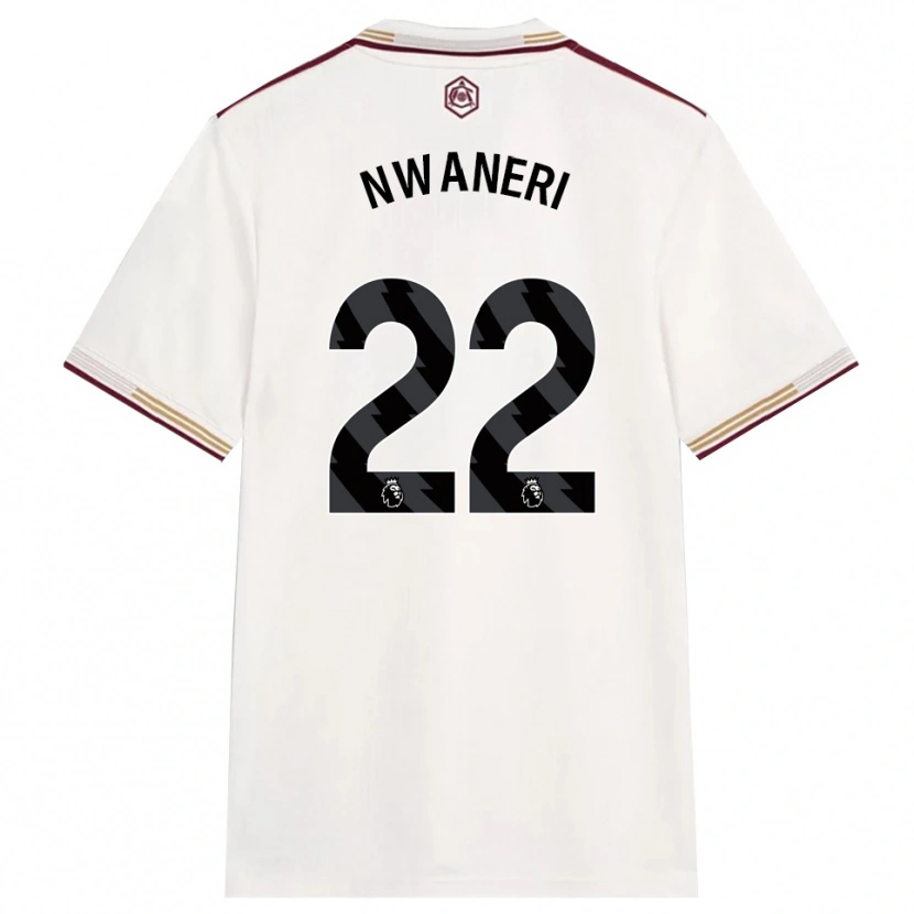 Danxen Kid Ethan Nwaneri #22 Off White Burgundy Third Jersey 2025/26 T-Shirt