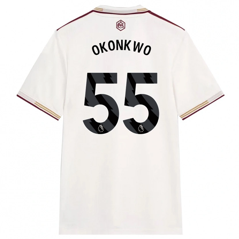 Danxen Kid Brian Okonkwo #55 Off White Burgundy Third Jersey 2025/26 T-Shirt