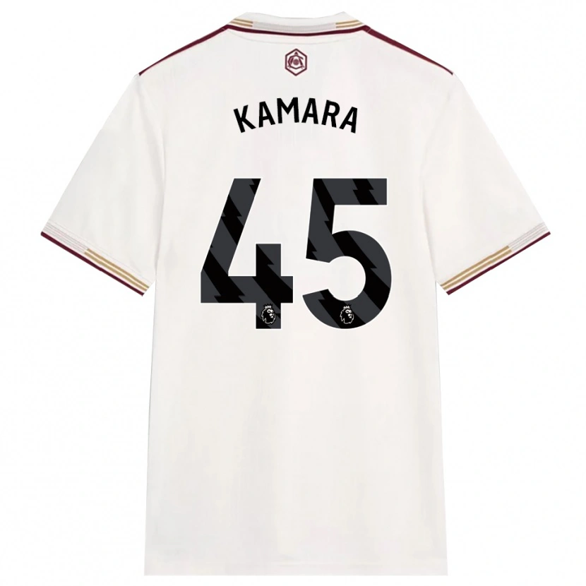Danxen Kid Osman Kamara #45 Off White Burgundy Third Jersey 2025/26 T-Shirt