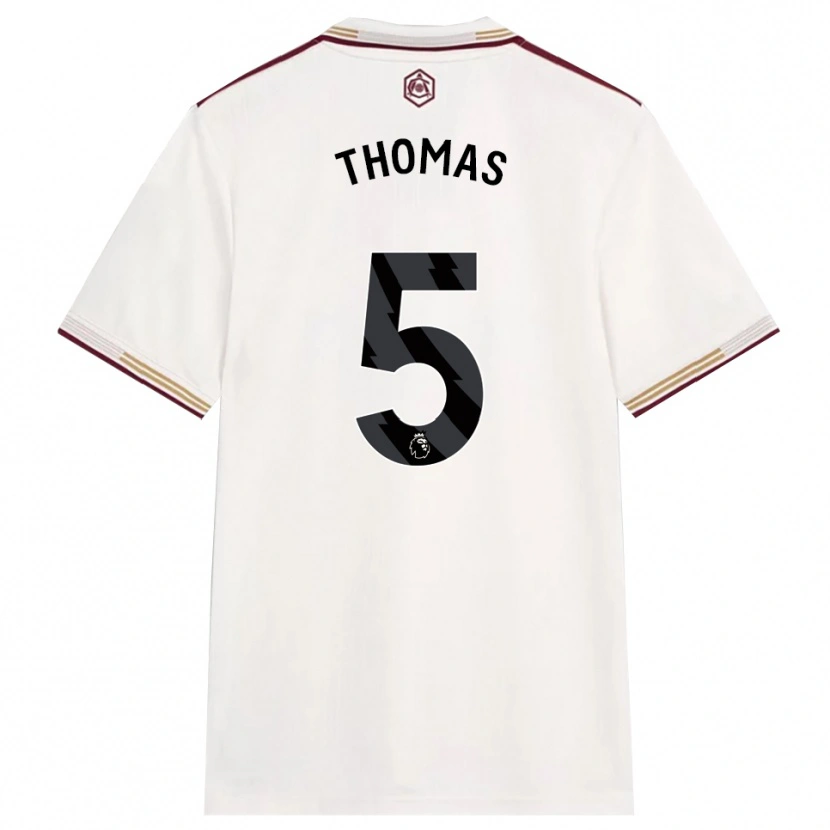 Danxen Kid Thomas Partey #5 Off White Burgundy Third Jersey 2025/26 T-Shirt