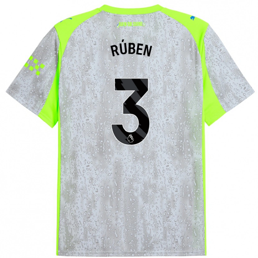 Danxen Kid Rúben Dias #3 Gray Yellow Third Jersey 2025/26 T-Shirt