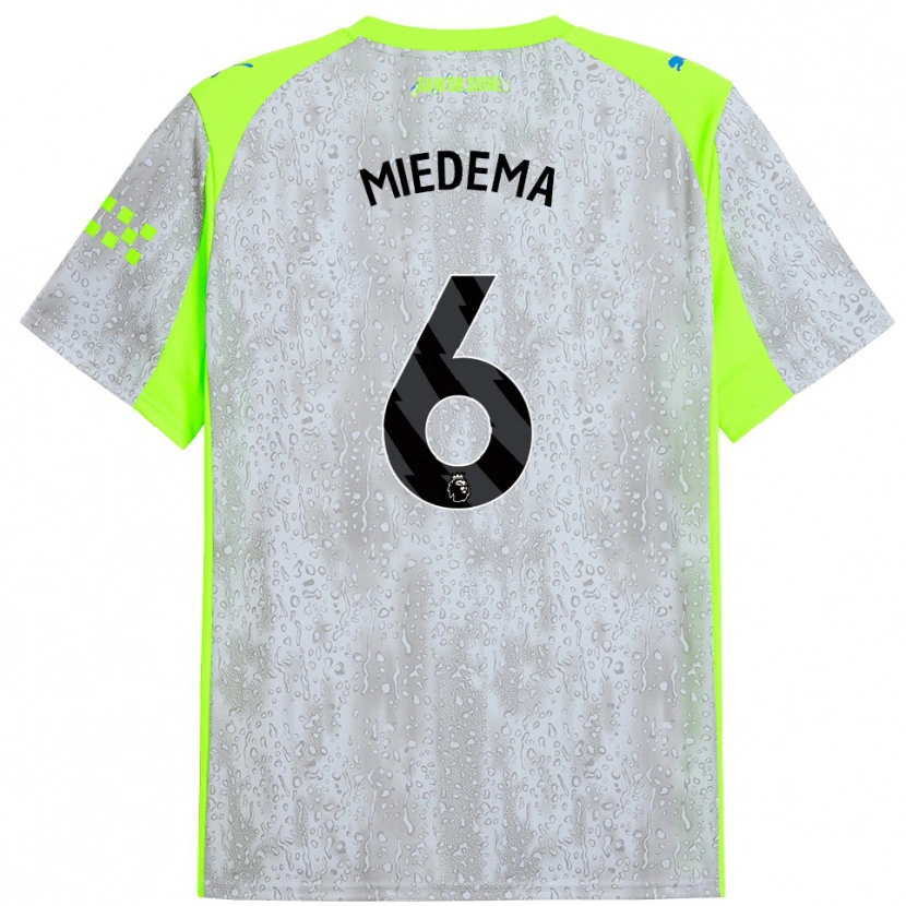 Danxen Kid Vivianne Miedema #6 Gray Yellow Third Jersey 2025/26 T-Shirt