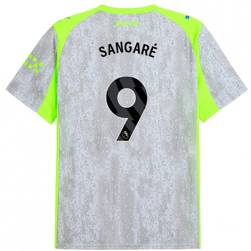 Danxen Kid Mahamadou Sangaré #9 Gray Yellow Third Jersey 2025/26 T-Shirt