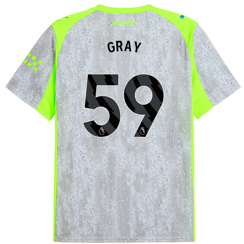 Danxen Kid Charlie Gray #59 Gray Yellow Third Jersey 2025/26 T-Shirt