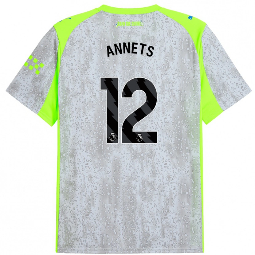 Danxen Kid Eve Annets #12 Gray Yellow Third Jersey 2025/26 T-Shirt