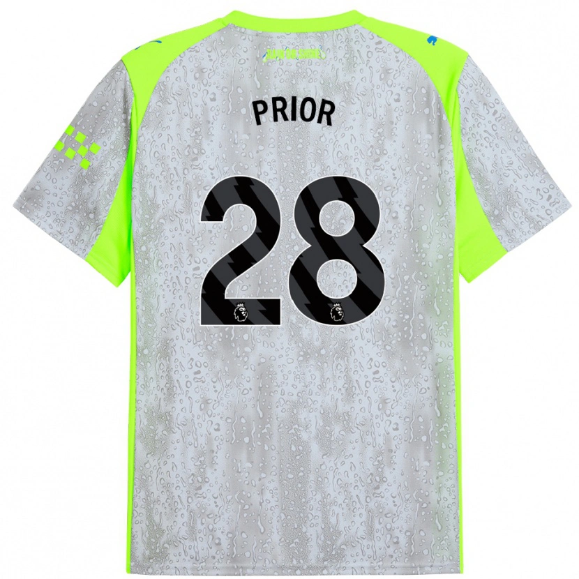 Danxen Kid Gracie Prior #28 Gray Yellow Third Jersey 2025/26 T-Shirt