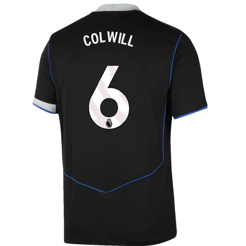 Danxen Kid Levi Colwill #6 Black Blue Silver Third Jersey 2025/26 T-Shirt