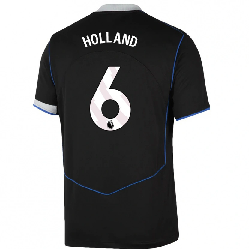 Danxen Kid Charlie Holland #6 Black Blue Silver Third Jersey 2025/26 T-Shirt
