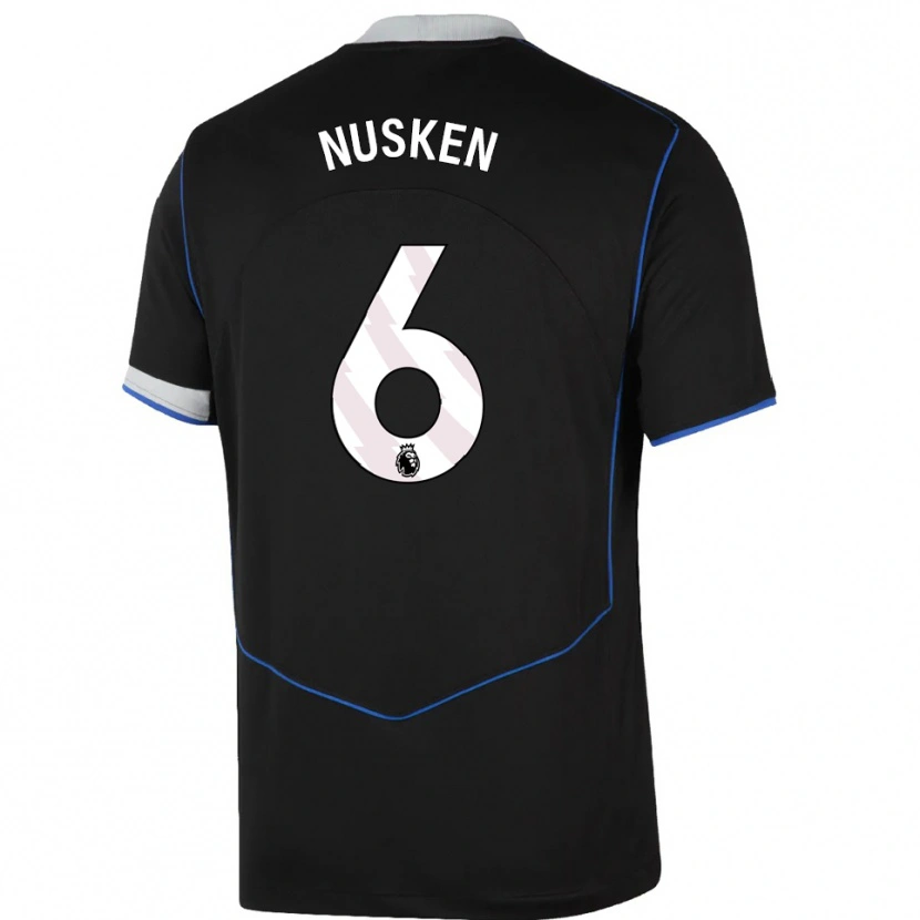 Danxen Kid Sjoeke Nusken #6 Black Blue Silver Third Jersey 2025/26 T-Shirt