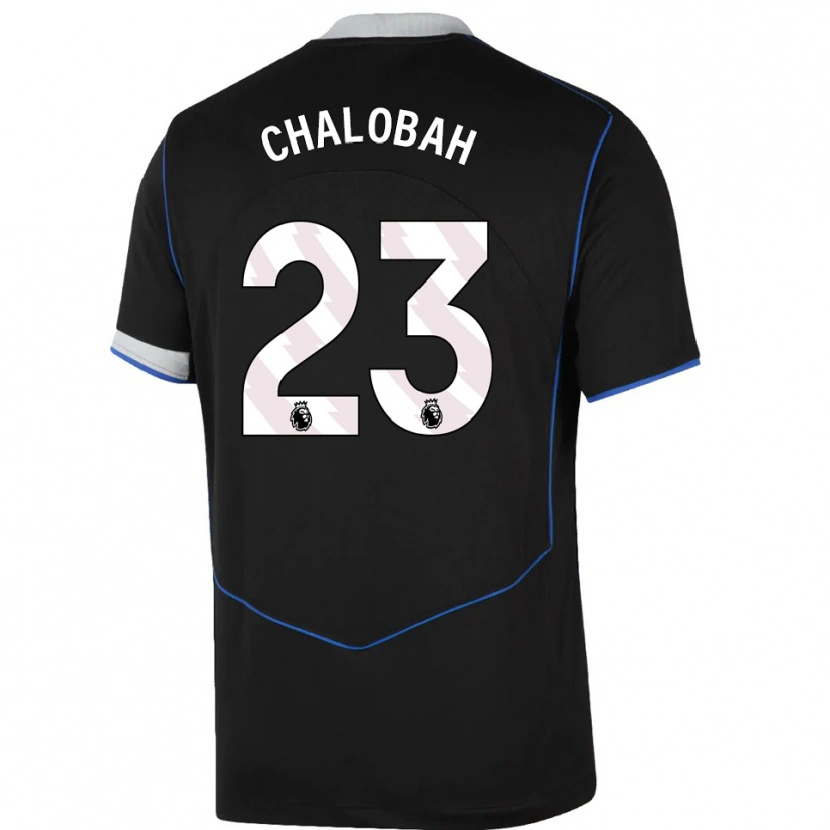 Danxen Kid Trevoh Chalobah #23 Black Blue Silver Third Jersey 2025/26 T-Shirt