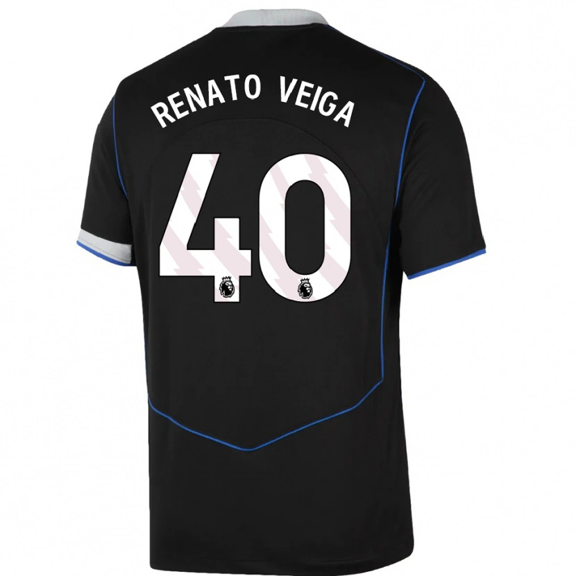 Danxen Kid Renato Veiga #40 Black Blue Silver Third Jersey 2025/26 T-Shirt