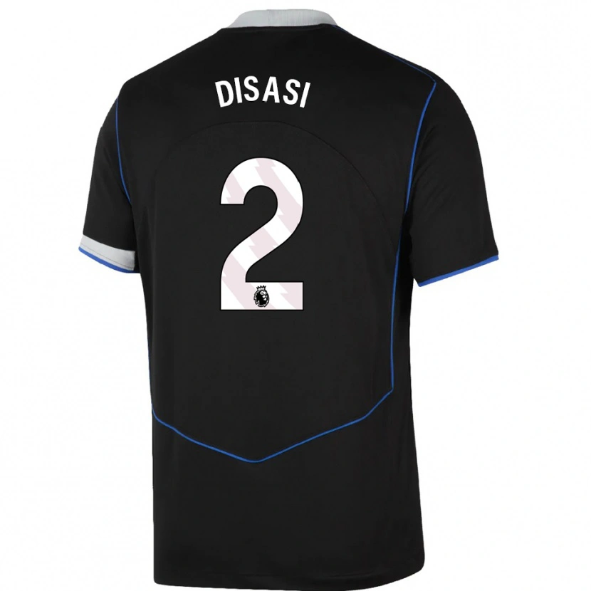 Danxen Kid Axel Disasi #2 Black Blue Silver Third Jersey 2025/26 T-Shirt