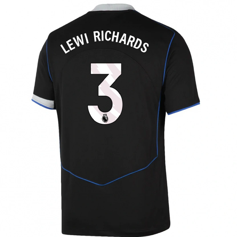 Danxen Kid Lewi Richards #3 Black Blue Silver Third Jersey 2025/26 T-Shirt