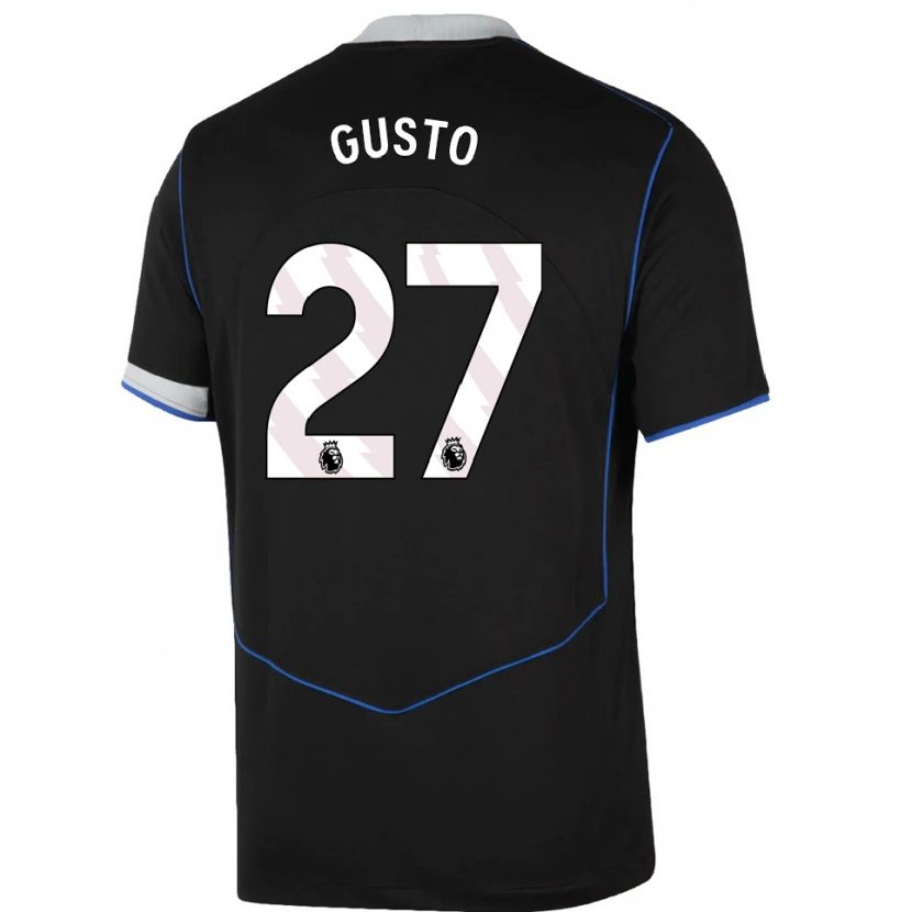 Danxen Kid Malo Gusto #27 Black Blue Silver Third Jersey 2025/26 T-Shirt