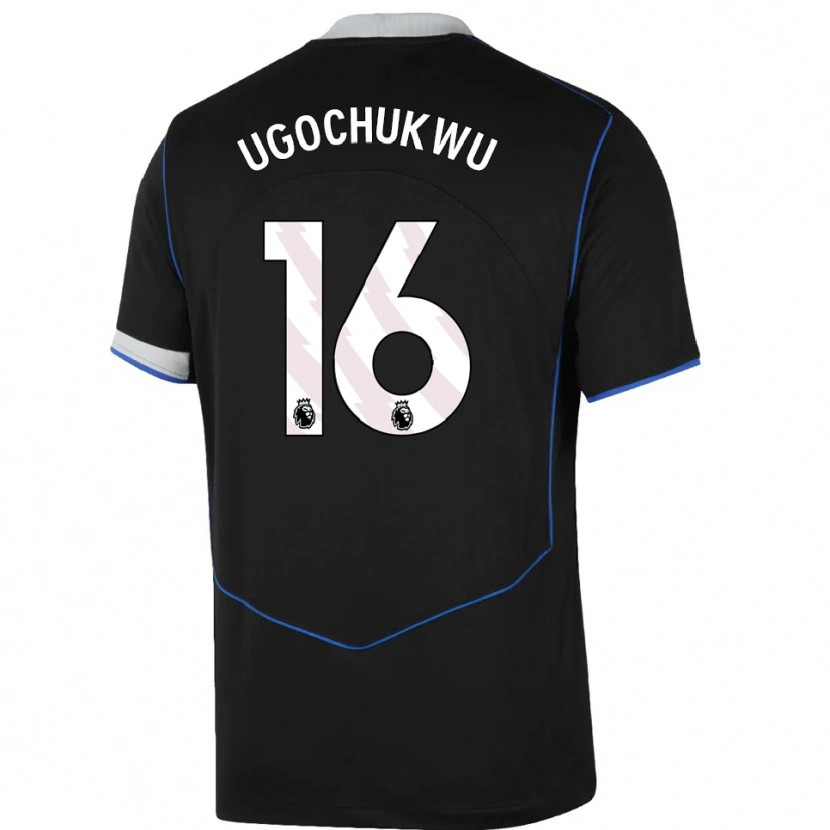 Danxen Kid Lesley Ugochukwu #16 Black Blue Silver Third Jersey 2025/26 T-Shirt