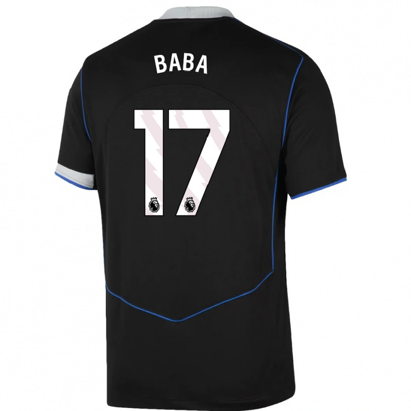 Danxen Kid Abdul-Rahman Baba #17 Black Blue Silver Third Jersey 2025/26 T-Shirt