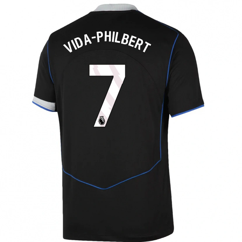 Danxen Kid Joel Philbert #7 Black Blue Silver Third Jersey 2025/26 T-Shirt