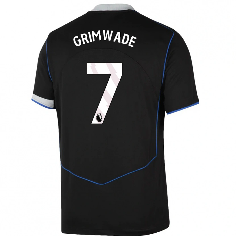 Danxen Kid Heze Grimwade #7 Black Blue Silver Third Jersey 2025/26 T-Shirt