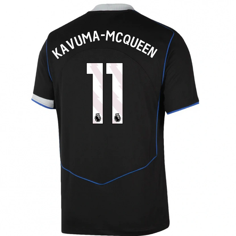 Danxen Kid Ryan Kavuma-Mcqueen #11 Black Blue Silver Third Jersey 2025/26 T-Shirt