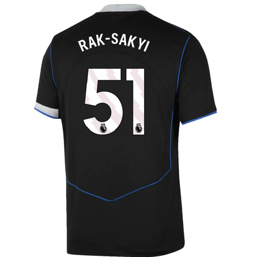 Danxen Kid Sam Rak-Sakyi #51 Black Blue Silver Third Jersey 2025/26 T-Shirt
