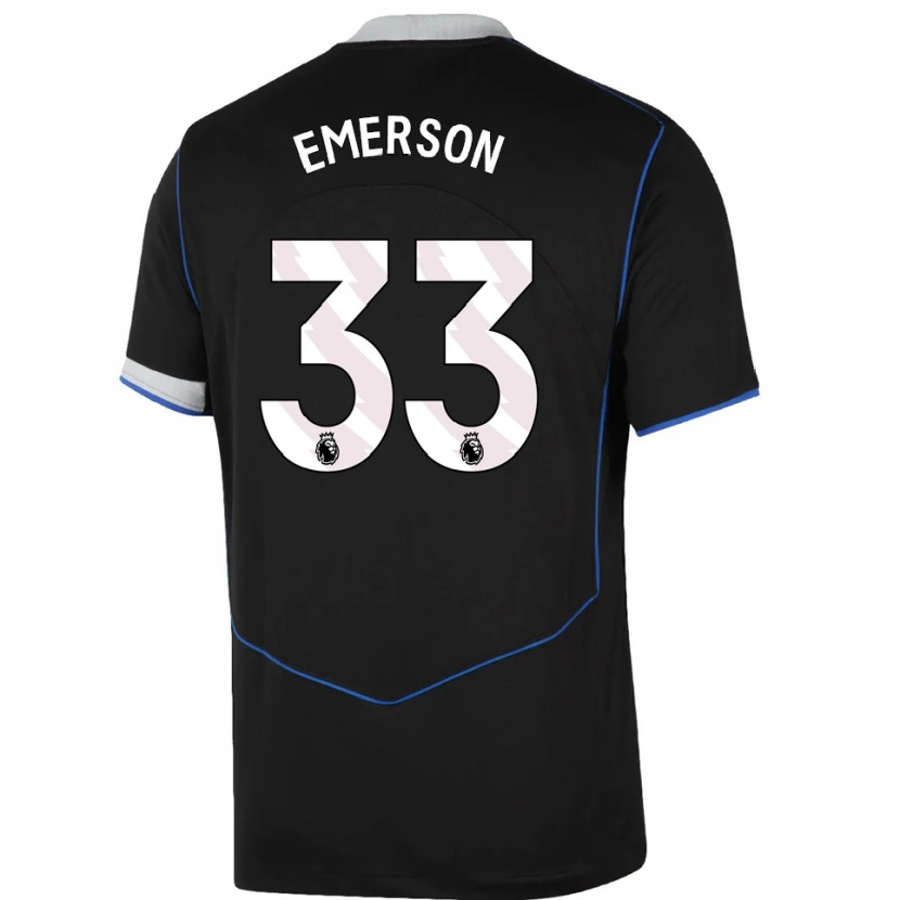 Danxen Kid Emerson #33 Black Blue Silver Third Jersey 2025/26 T-Shirt