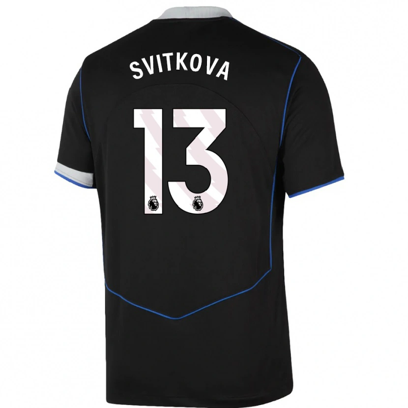 Danxen Kid Katerina Svitkova #13 Black Blue Silver Third Jersey 2025/26 T-Shirt