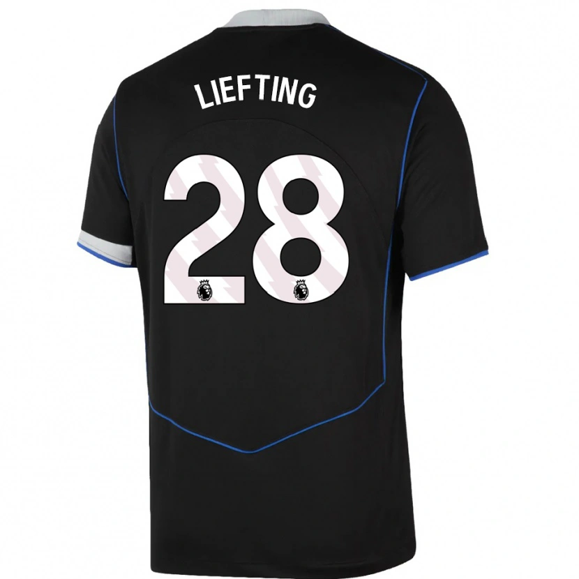 Danxen Kid Femke Liefting #28 Black Blue Silver Third Jersey 2025/26 T-Shirt