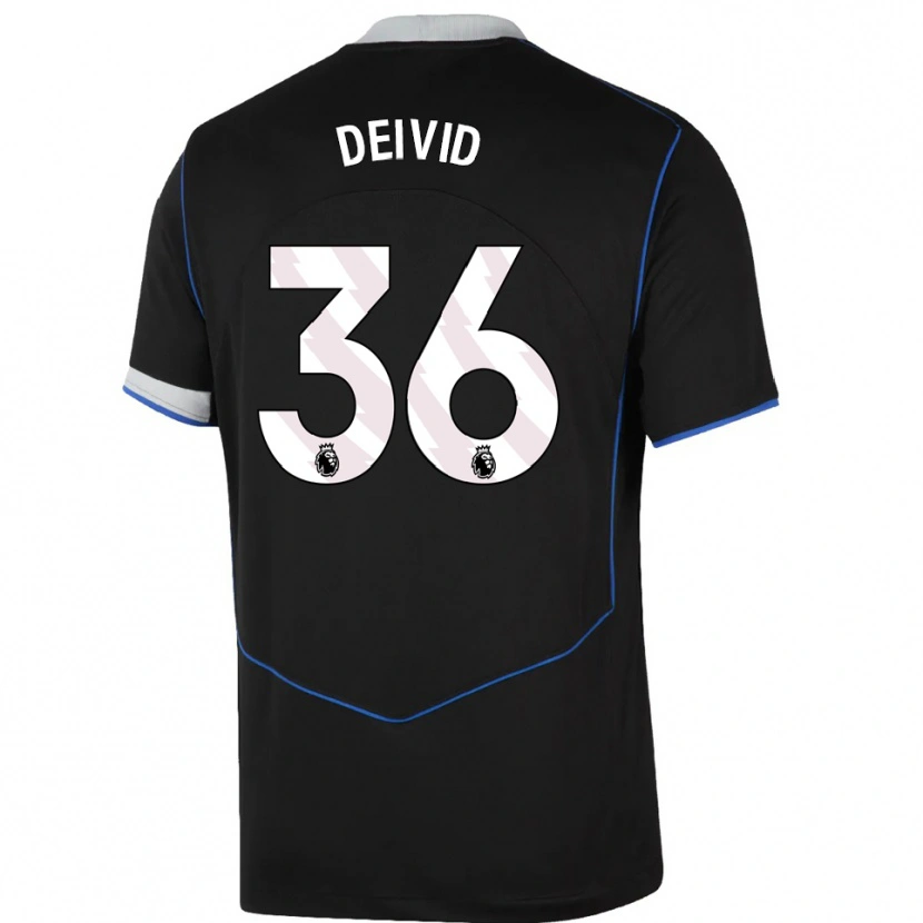 Danxen Kid Deivid Washington #36 Black Blue Silver Third Jersey 2025/26 T-Shirt