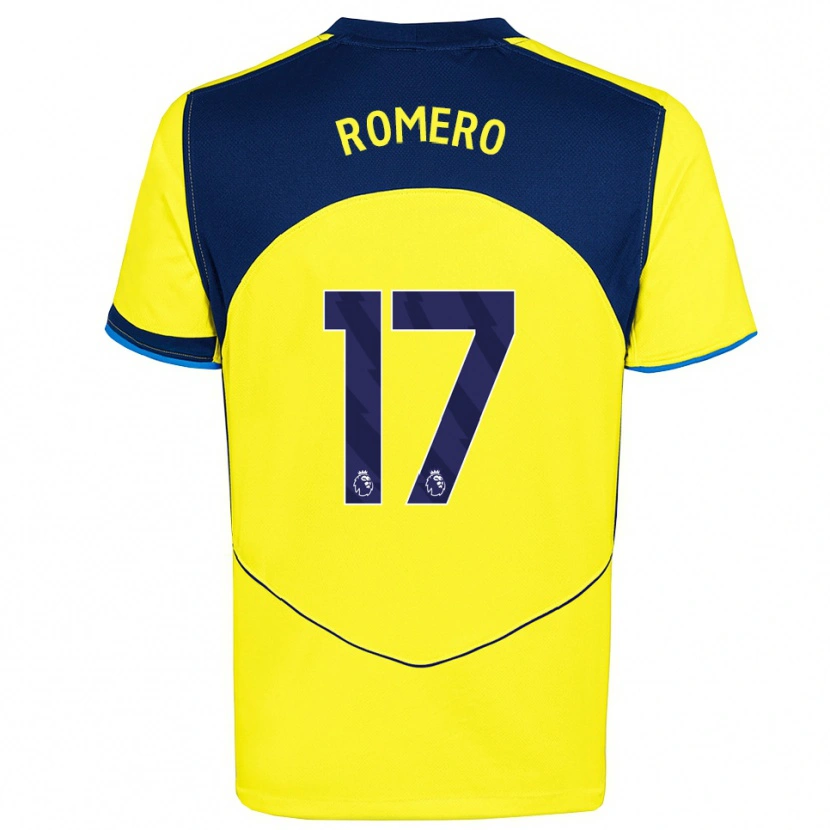 Danxen Kid Cristian Romero #17 Yellow Navy Third Jersey 2025/26 T-Shirt