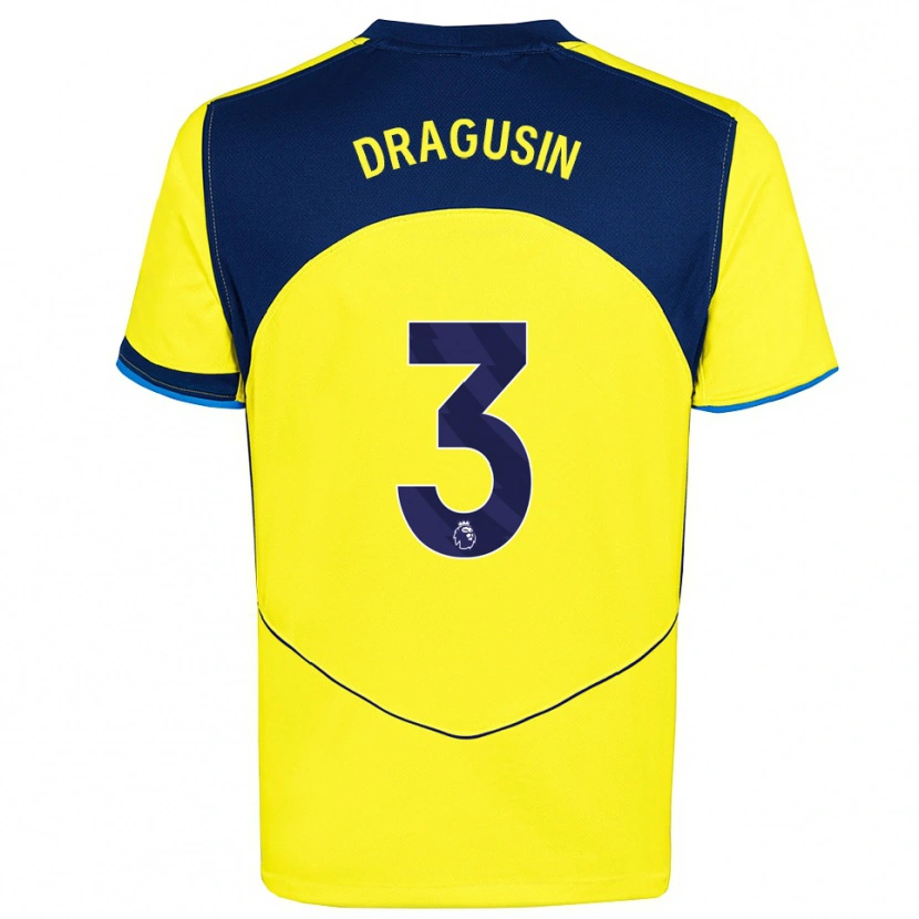 Danxen Kid Radu Drăgușin #3 Yellow Navy Third Jersey 2025/26 T-Shirt
