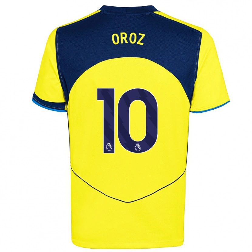 Danxen Kid Maite Oroz #10 Yellow Navy Third Jersey 2025/26 T-Shirt