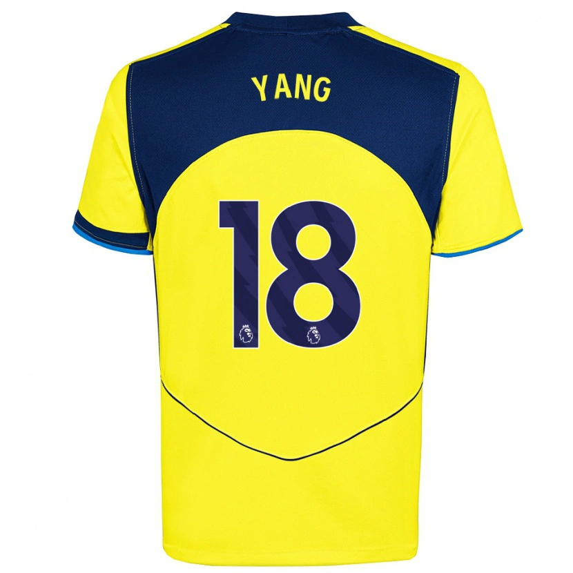 Danxen Kid Min-Hyeok Yang #18 Yellow Navy Third Jersey 2025/26 T-Shirt