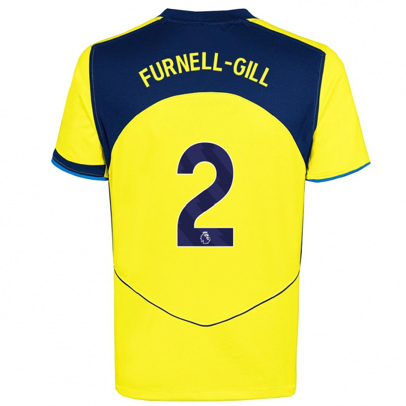Danxen Kid Luca Furnell-Gill #2 Yellow Navy Third Jersey 2025/26 T-Shirt
