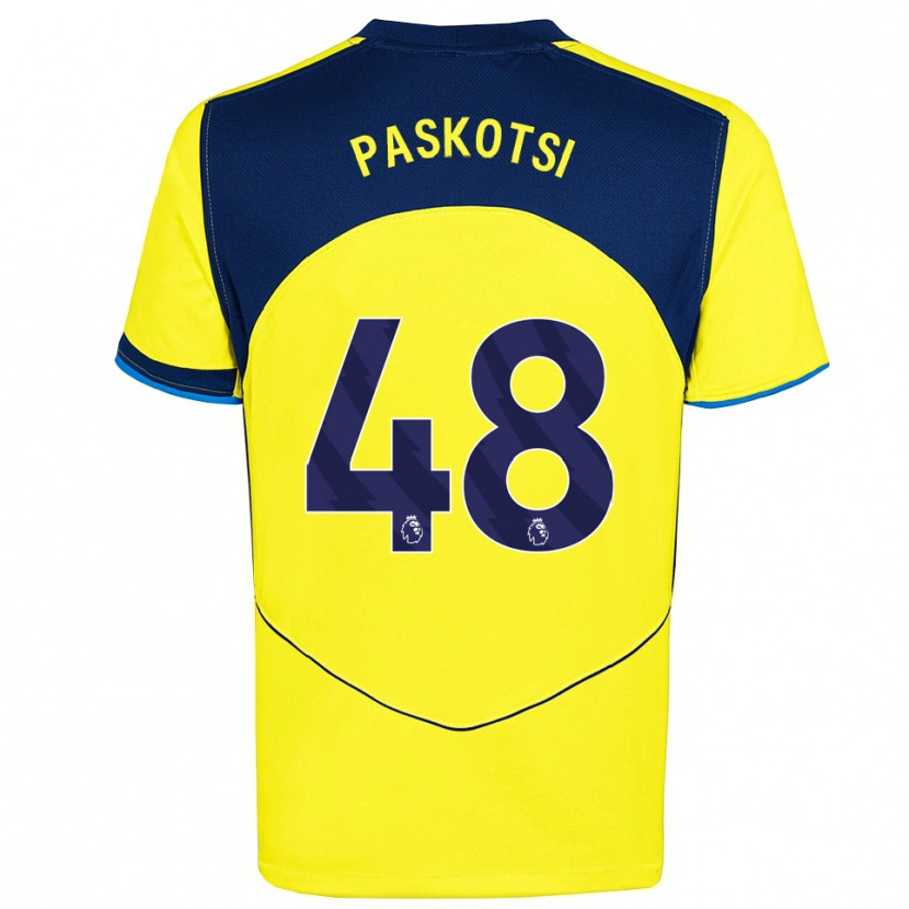 Danxen Kid Maksim Paskotsi #48 Yellow Navy Third Jersey 2025/26 T-Shirt