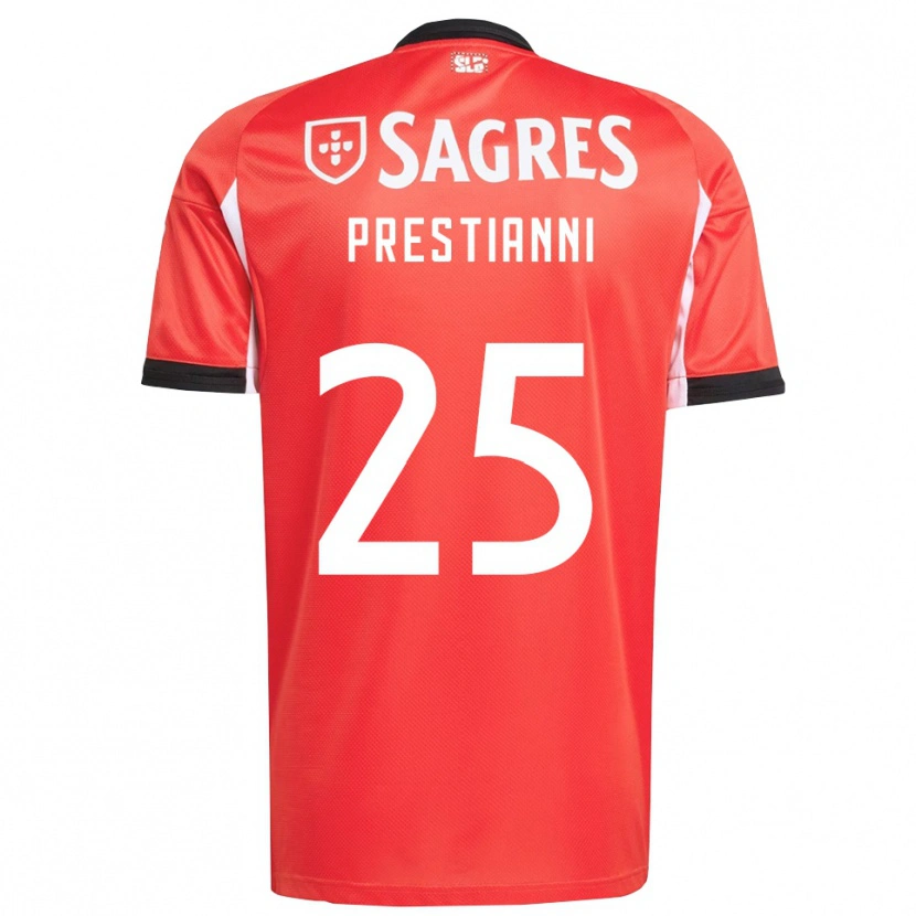 Danxen Men Gianluca Prestianni #25 Red White Home Jersey 2025/26 T-Shirt