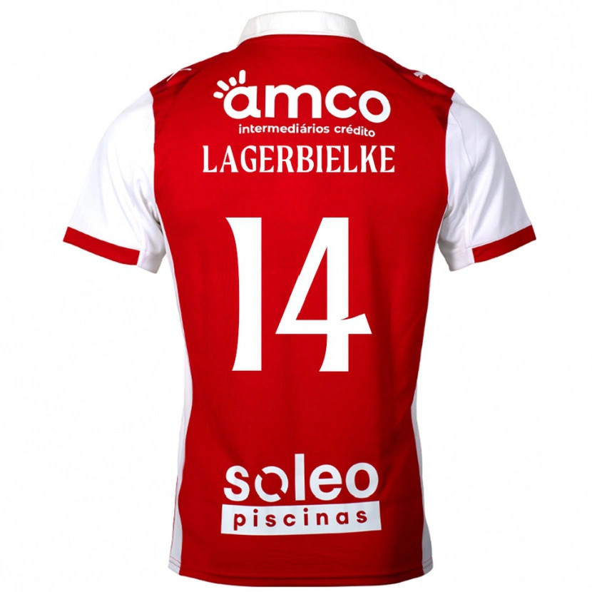 Danxen Men Gustaf Lagerbielke #14 Red White Home Jersey 2025/26 T-Shirt