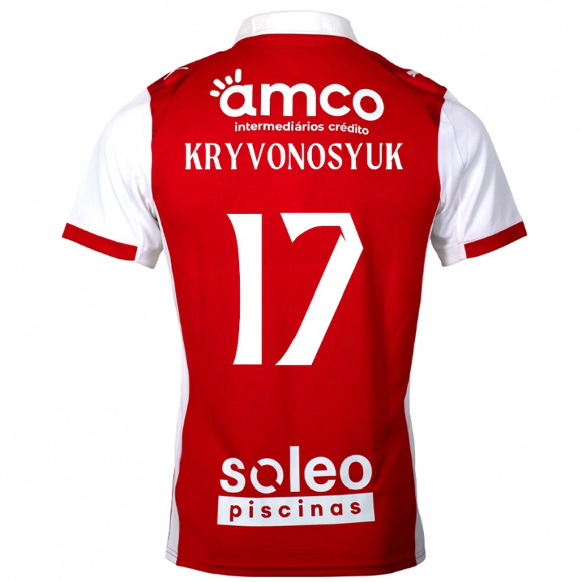 Danxen Men Leonardo Kryvonosyuk #17 Red White Home Jersey 2025/26 T-Shirt
