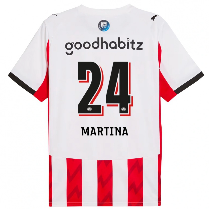 Danxen Men Shijona Martina #24 Red White Home Jersey 2025/26 T-Shirt