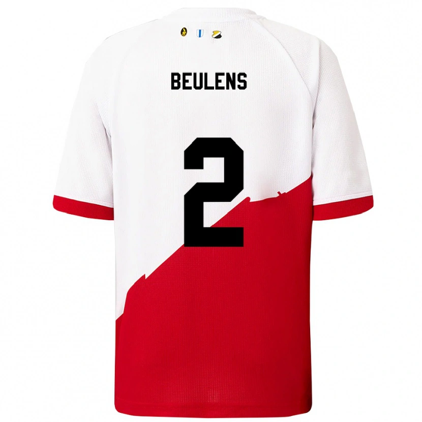 Danxen Men Noël Beulens #2 White Red Home Jersey 2025/26 T-Shirt