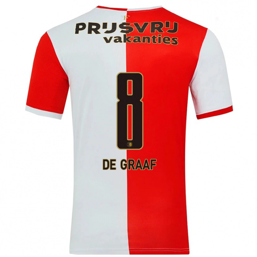 Danxen Men Esmee De Graaf #8 Red White Home Jersey 2025/26 T-Shirt