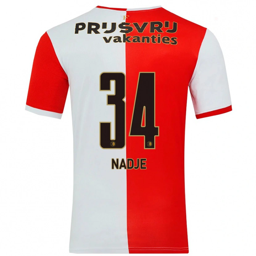 Danxen Men Chris-Kévin Nadje #34 Red White Home Jersey 2025/26 T-Shirt